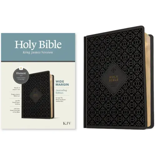 KJV Wide Margin Bible, Filament Enabled (Hardcover Leatherlike, Ornate Tile Black, Red Letter)