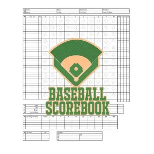 Baseball Scorebook: 100 Scoring Sheets For Baseball and Softball Games, Glover's Scorebooks, Large (8.5X 11)