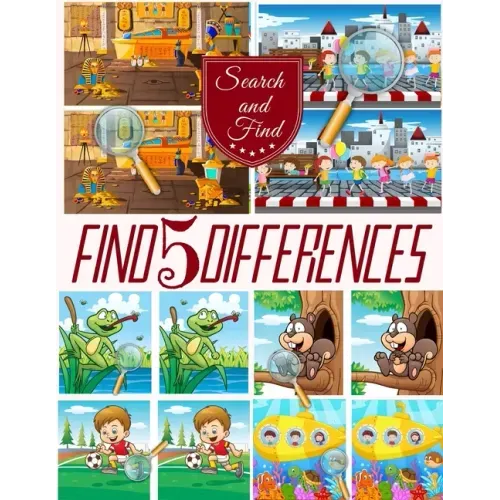 Find 5 Differences: Search and find books for children, Spot 5 differences between two pictures with answers.