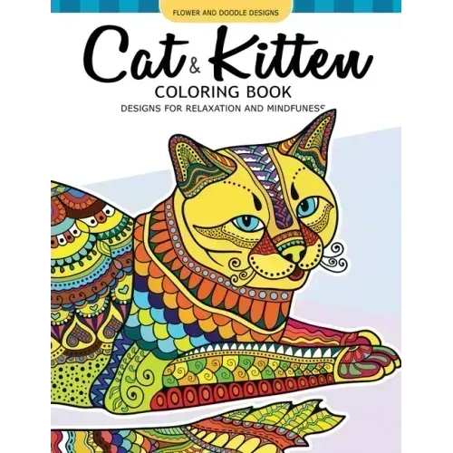 Cat and Kitten Coloring Book: A Pet coloring book for cat lover. An Adult coloring book