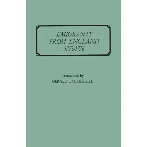 Emigrants from England, 1773-1776