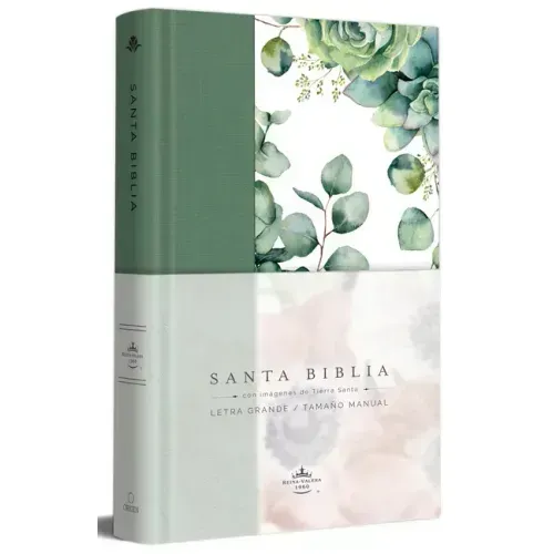 Biblia Rvr 1960 Letra Grande Tapa Dura Y Tela Verde Con Flores Tamaño Manual / Bible Rvr 1960 Handy Size Large Print Hardcover Cloth with Green Floral