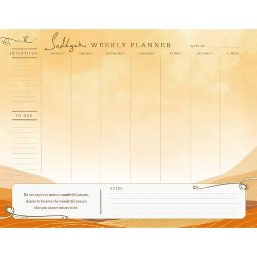 Sadhguru Weekly Planner Notepad