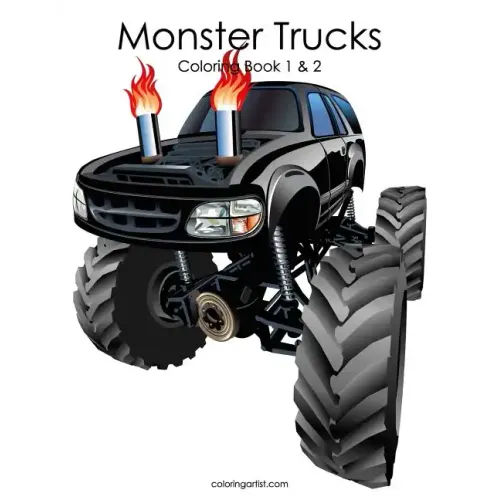 Monster Trucks Coloring Book 1 & 2