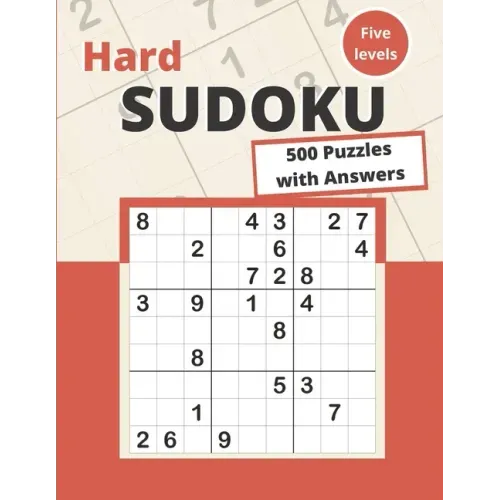 Hard Sudoku: 500 Hard Sudoku Puzzles for adults