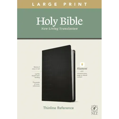 NLT Large Print Thinline Reference Bible, Filament Enabled Edition (Red Letter, Leatherlike, Black)