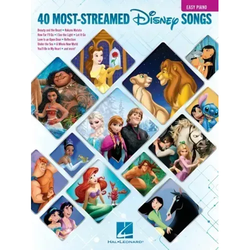 The 40 Most-Streamed Disney Songs: Easy Disney Piano Sheet Music Songbook for Beginners