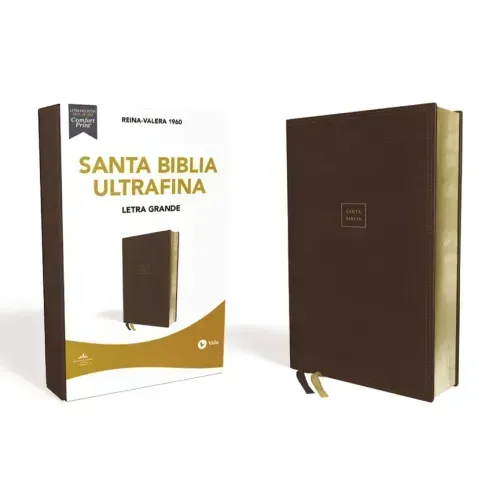 Rvr60, Santa Biblia, Ultrafina, Letra Grande, Leathersoft, Café, Palabras de Jesús En Rojo, Comfort Print