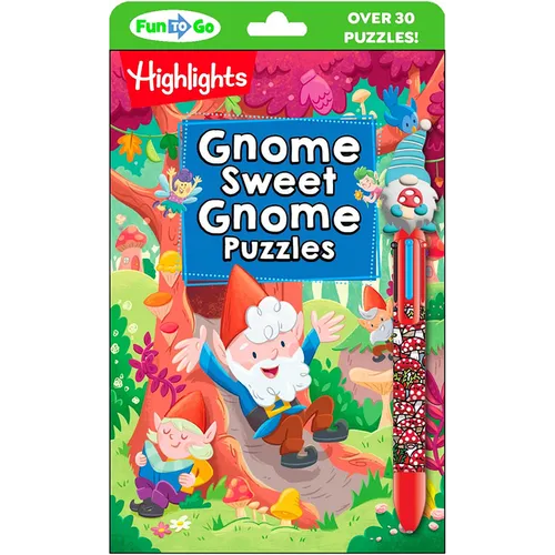 Gnome Sweet Gnome Puzzles: Magical Kids Puzzle Book with Gnomes, Fairies and Dragons, Hidden Pictures Puzzles and On-The-Go Activities for Car or Plan
