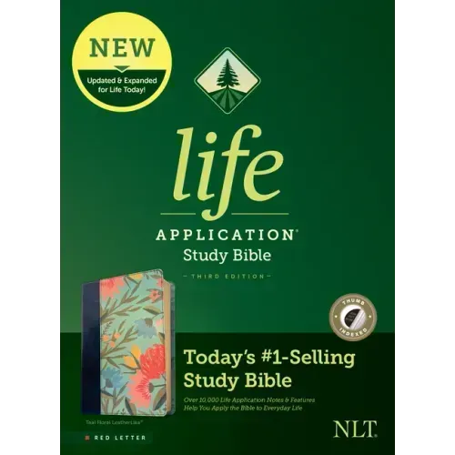 NLT Life Application Study Bible, Third Edition (Leatherlike, Teal Floral, Indexed, Red Letter)