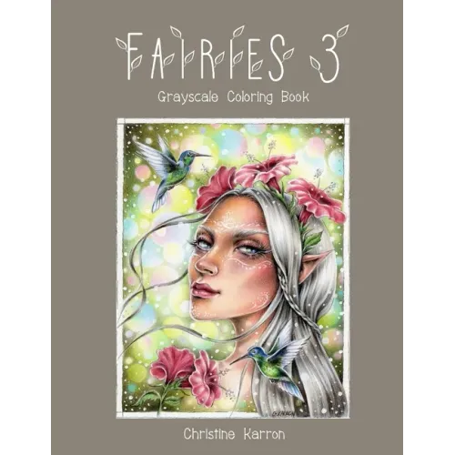 Fairies 3 Grayscale Coloring Book