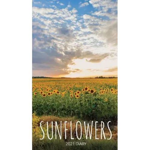 Sunflowers 2021 Diary: Slim Pocket Calendar, Week to View, Monthly Planner, Date Book Notepad with Holidays Contacts Passwords