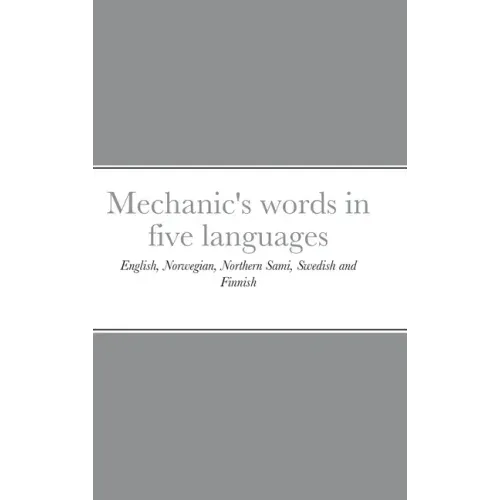 Mechanic's words in five languages: English, Norwegian, Northern Sami, Swedish and Finnish