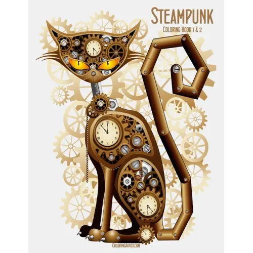 Steampunk Coloring Book 1 & 2