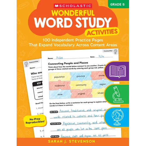 Wonderful Word Study Activities: Grade 5: 100 Independent Practice Pages That Expand Vocabulary Across Content Areas