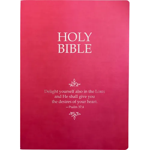 Kjver Holy Bible, Delight Yourself in the Lord Life Verse Edition, Large Print, Berry Ultrasoft: (King James Version Easy Read, Red Letter, Pink, Psal