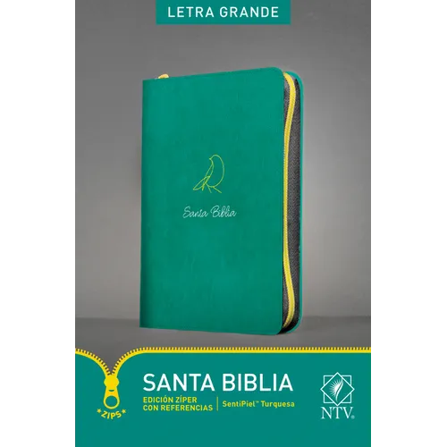 Santa Biblia NTV, Edición zíper con referencias, letra grande (SentiPiel, Turquesa, Índice) (Spanish Edition)