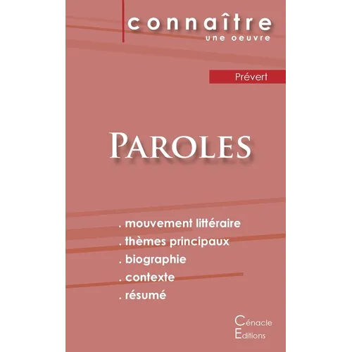 Fiche de lecture Paroles de Prévert (Analyse littéraire de référence et résumé complet)