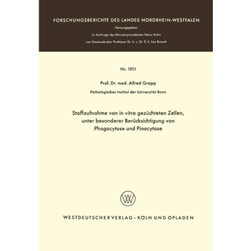 Stoffaufnahme von in vitro gezüchteten Zellen, unter besonderer Berücksichtigung von Phagocytose und Pinocytose