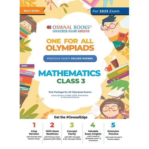 Oswaal One For All Olympiad Previous Years' Solved Papers, Class-3 Mathematics Book (For 2022-23 Exam)
