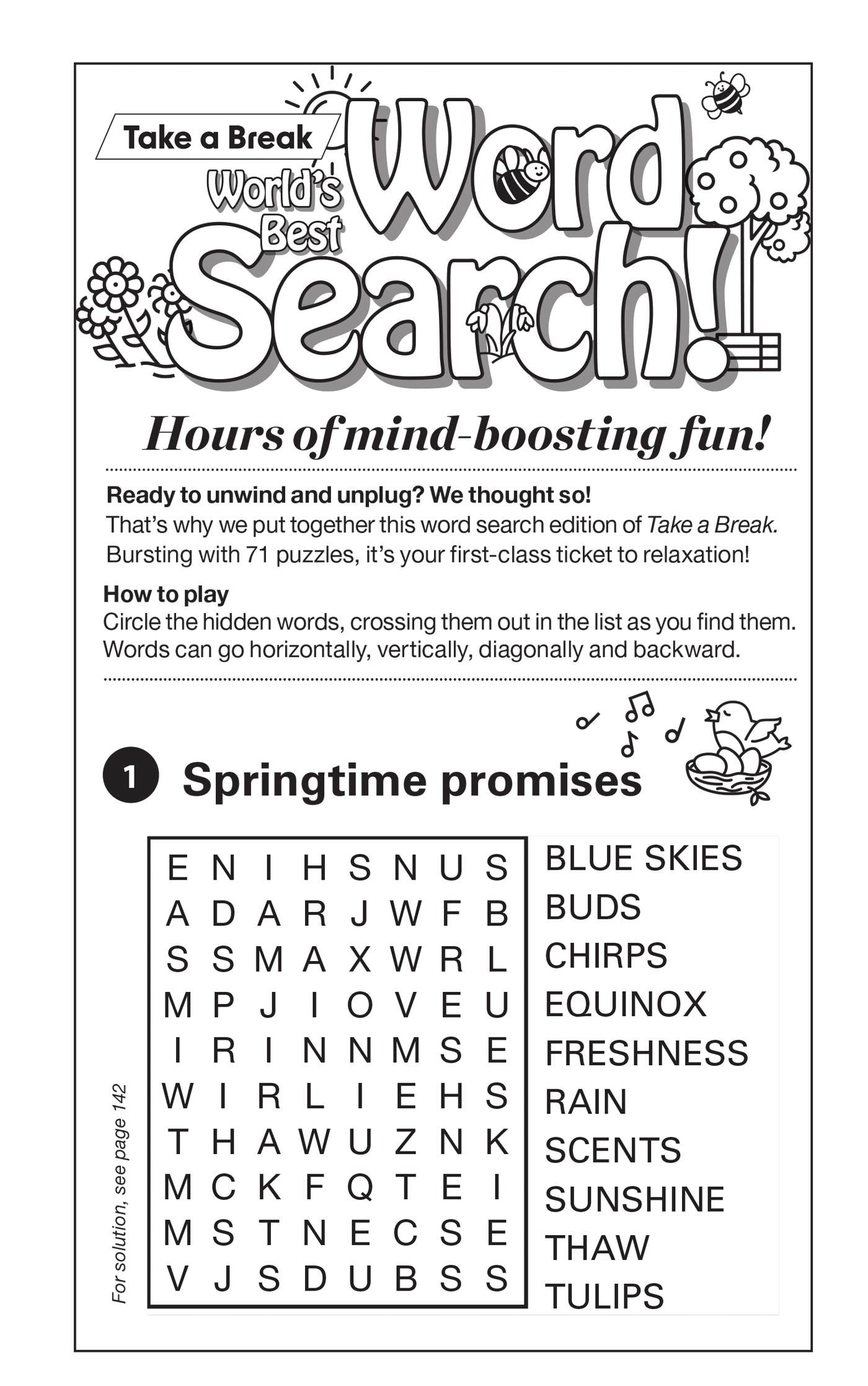 World's Best Puzzle- Word Search 25.01.21: Large Print, 71 Spring Themed Puzzles! The Perfect Way To Unwind & Sharpen Your Brain, Skills, Unplug & Relax!
