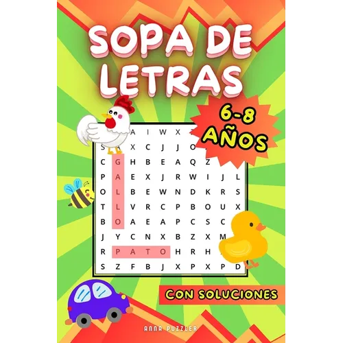 Sopa de Letras Para Niños Curiosos de 6-8 Años: 50 Temas que Estimulan la Mente, con Soluciones, 6x9". ¡Busca y Encuentra Palabras!