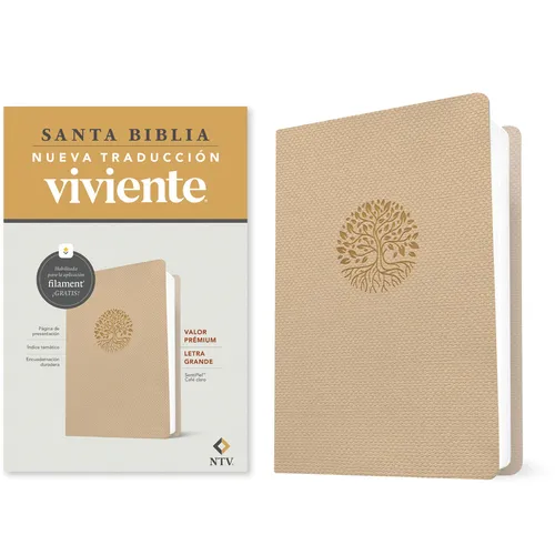 Biblia Valor Prémium Ntv, Letra Grande Con Filament (Sentipiel, Café Claro)