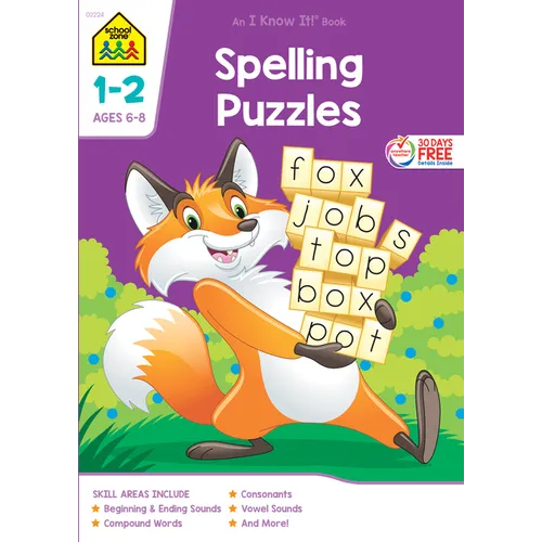 School Zone Spelling Puzzles Grades 1-2 Workbook