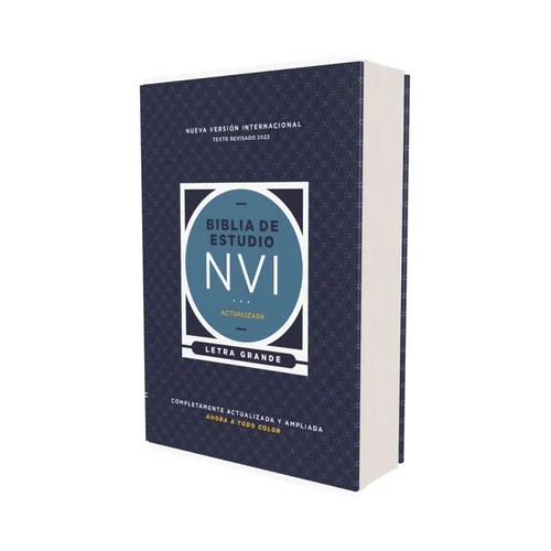 Nvi, Biblia de Estudio Actualizada, Revisión 2022, Letra Grande, Tapa Dura, Interior a Color, Palabras de Jesús En Rojo, Comfort Print