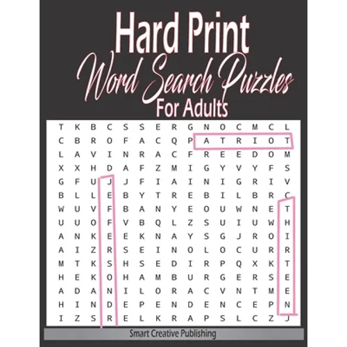Hard Print Word Search Puzzles For Adults: hardest themed Puzzles to solve for Adults & Seniors and all other Puzzle Fans-8.5 x 11 inch