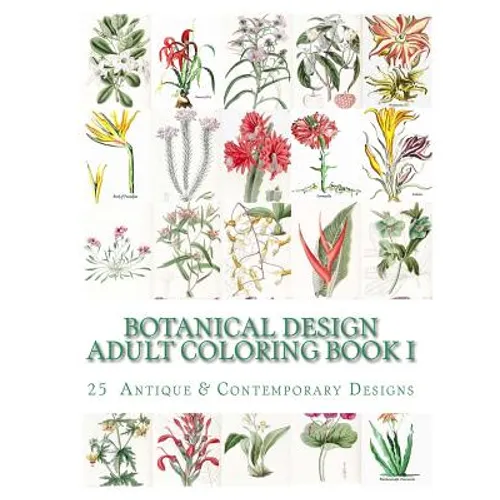 Botanical Design Adult Coloring Book #1