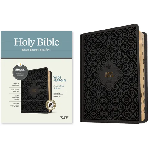 KJV Wide Margin Bible, Filament Enabled (Hardcover Leatherlike, Ornate Tile Black, Indexed, Red Letter)