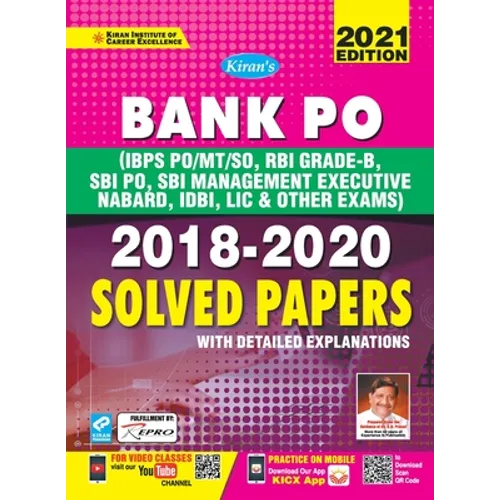 Bank PO MT-SO, RBI, SBI PO, SBI Mang Solved Paper-E-2021 New (26-Sets) Code-3068 (Repair)