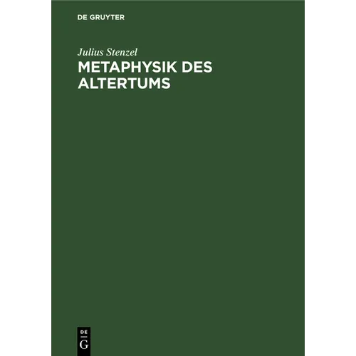 Metaphysik Des Altertums