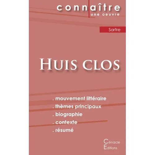 Fiche de lecture Huis clos de Jean-Paul Sartre (Analyse littéraire de référence et résumé complet)