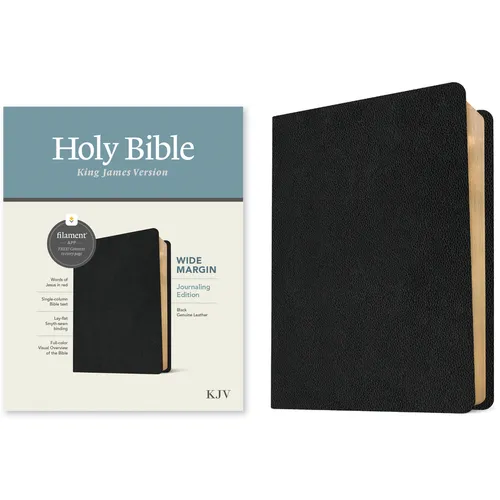 KJV Wide Margin Bible, Filament Enabled (Genuine Leather, Black, Red Letter)