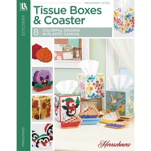 Tissue Boxes & Coasters: 8 Colorful Designs in Plastic Canvas