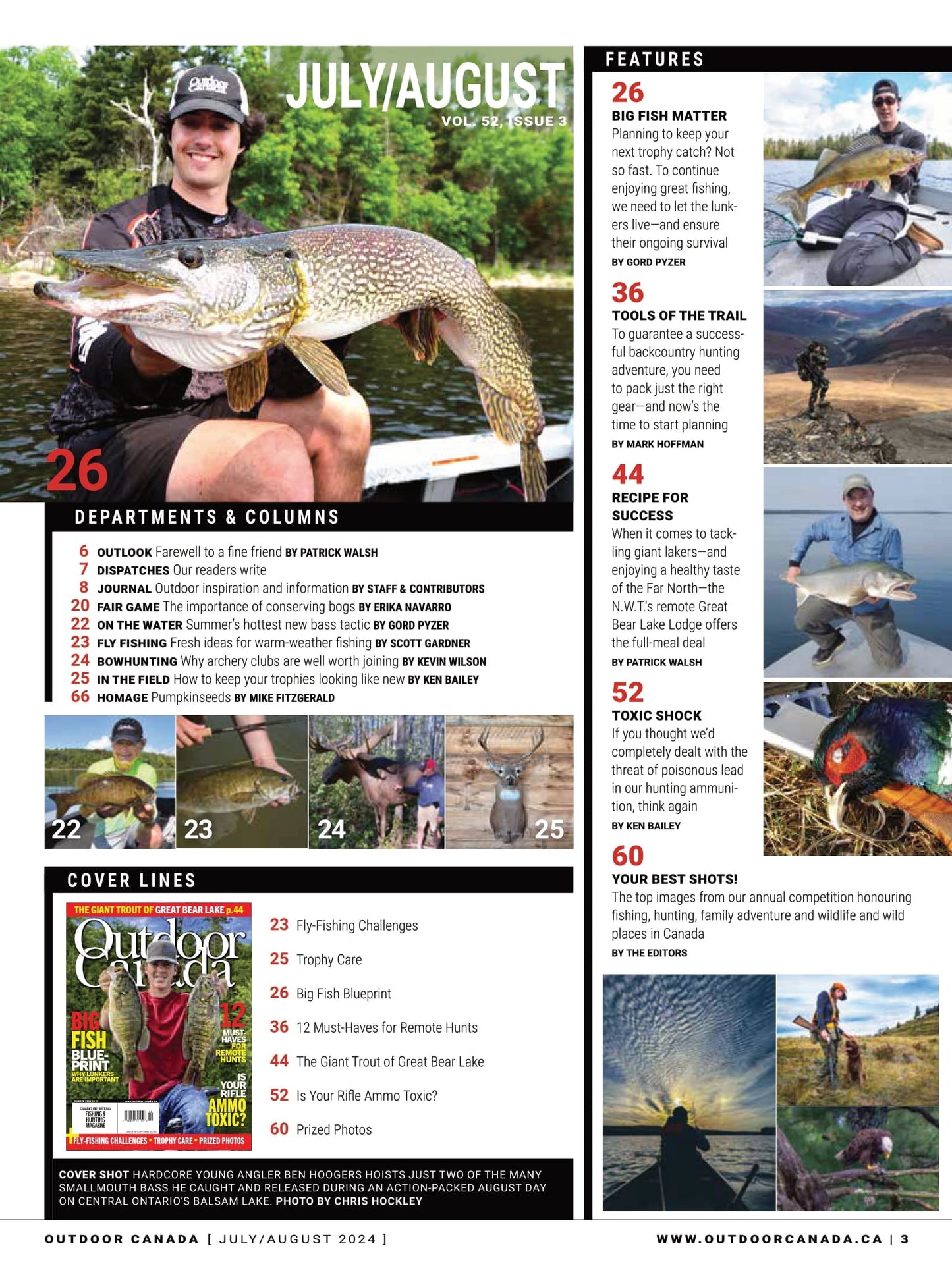 Outdoor Canada - Summer 2024: 12 Must-Haves For Remote Hunts, The Giant Trout Of Great Bear Lake, Big Fish Blue Print, Is Your Rifle Ammo Toxic, Fly-Fishing, Why Lunkers Are Important & More!