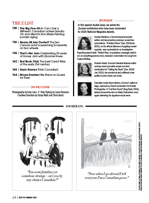 Zoomer Magazine - The Best Of Canada 2025, Vol 41/#4: Exploring Canada's Iconic Fashion Trends, A Guide To Nature, Hospitality, & Culinary Delights, Best Lobster Rolls, Milestone Achievements & More!