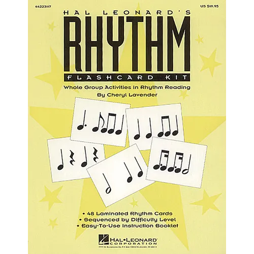 Hal Leonard's Rhythm Flashcard Kit - 48 Pack - Laminated Music Flash Cards for Piano - Educational Flash Cards for Kids of 5-8 Grades - Music Theory F