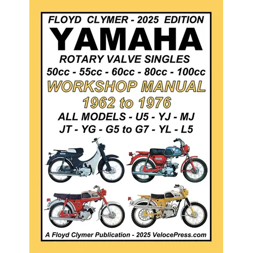 YAMAHA 1962-1976 ROTARY VALVE SINGLES ALL MODELS 50cc - 55cc - 60cc - 80cc - 100cc WORKSHOP MANUAL