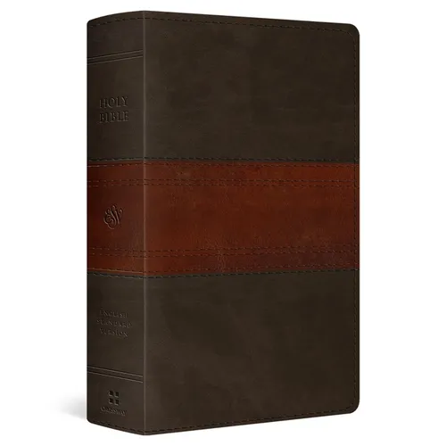 ESV Large Print Personal Size Bible, Red Letter, Thumb Indexed (Trutone, Forest/Tan, Trail Design)
