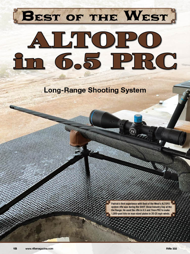 Rifle January 2024 - The Sporting Firearms Journal: Best Of West Altopo 6.5 PRC, Long Guns, Sharps Conversions, Notes On Scope Attachment, Christensen Arms MPR, POF Tombstone & Modern Levergun!