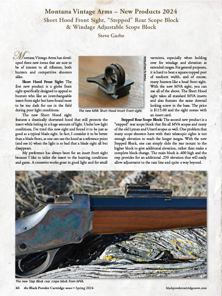 Black Powder Cartridge News - Spring 2024: Remembering Miles Gilbert, Boss Buffalo Hunter Jim White, Reading The Wind, Remington-Type Revolving Carbine, 1894 Cimarron Short Rifle Review & More!