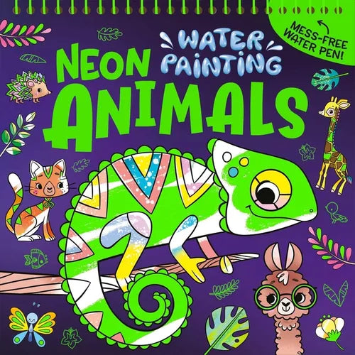Water Painting: Neon Animals: Mess Free Activity Book