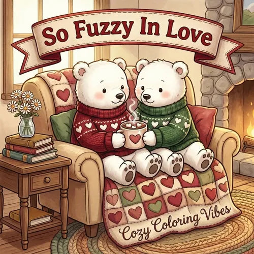 So Fuzzy In Love: Easy & Fun Bold Line Coloring Book for Adults & Teens Cute Fuzzy Animals & Romantic Moments, Cozy Homebody Rituals Creative Screen-F