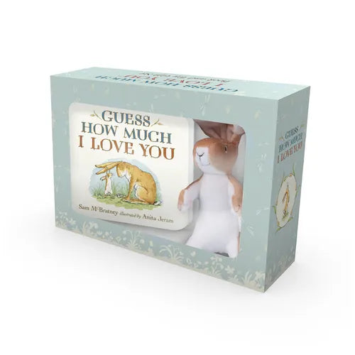 Guess How Much I Love You: Deluxe Book and Toy Gift Set: (Adorable Baby Shower Gift Set - Classic Board Book about Loving Right Up to the Moon and Bac