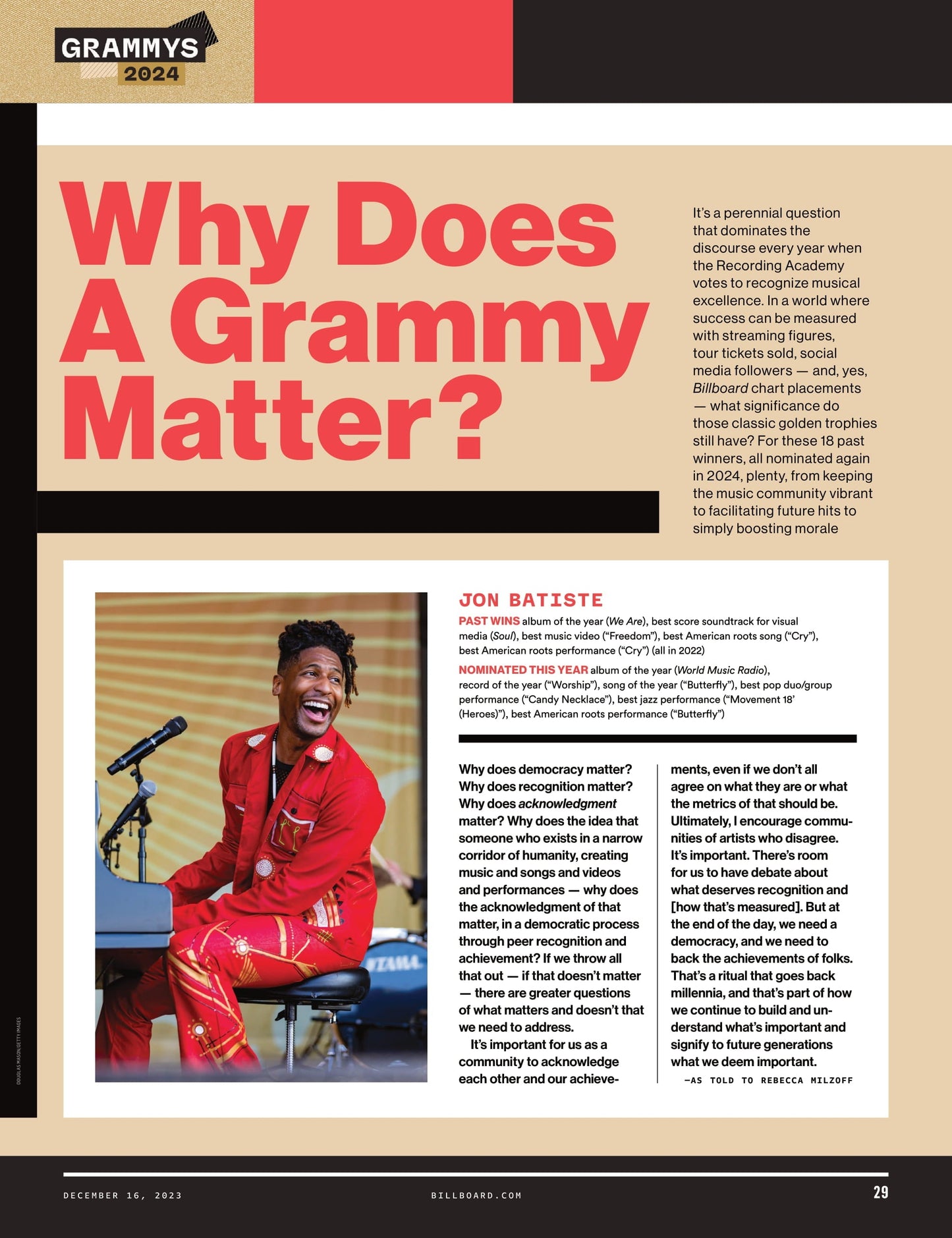 Billboard - 23.12.16 Edition: 2024 Grammy Voter Guide, Taylor Swift, Olivia Rodrigo, Miley Cyrus, Lana Del Rey, Billie Eilish, SZA, Dua Lipa, Boygenius, Jon Batiste, Janelle Monáe & Victoria Monét!