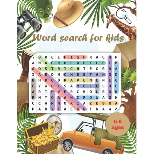 Word Search for Kids: Word Searches for kids ..Ages 6 to 8, Kindergarten, Activity Pad, Search & Find Word, Fun and Educational Word Search