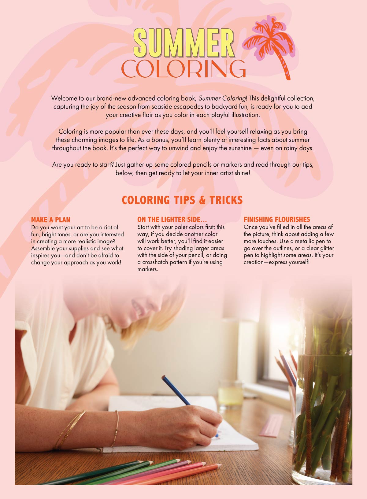 Coloring - Special Summer Edition: 32 Vibrant Designs, Calming Nature-Inspired Coloring, Stress Relief, Creativity, Mindfulness, Artistic Expression, Perfect for All Ages & More!